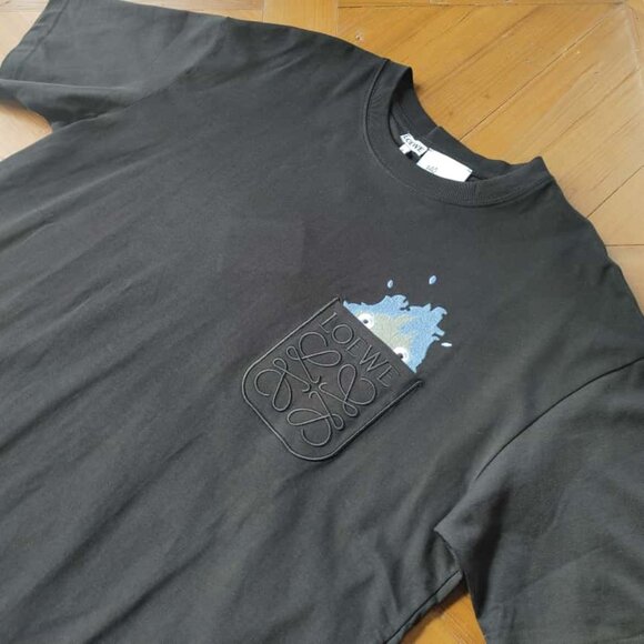 Loewe x Studio Ghibli Howl's Moving Castle Calcifer black t-shirt size L (New) - Picture 1 of 11